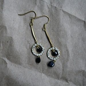 VINTAGE PENDANT EARRINGS - BLACK BEADING